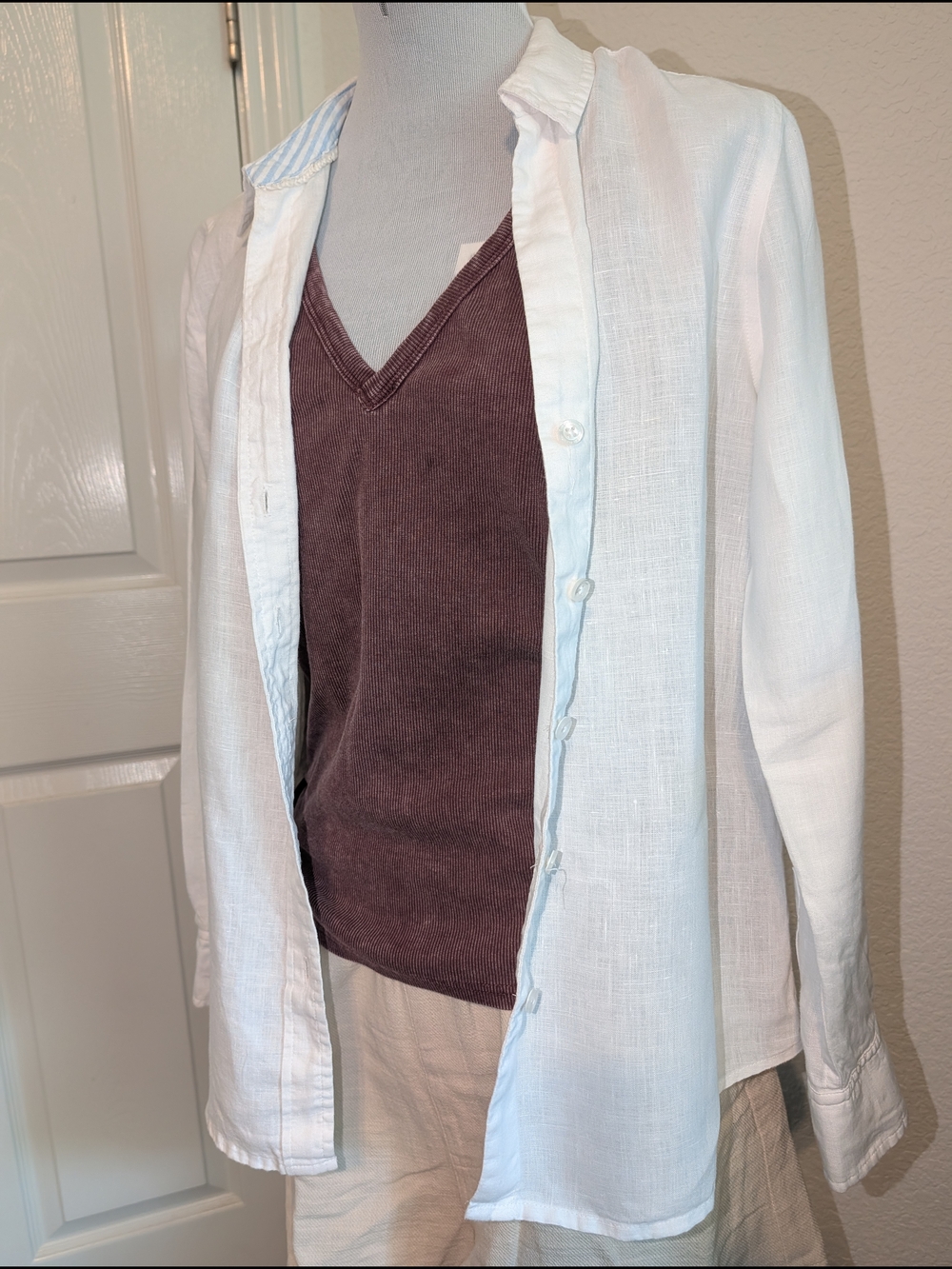 Tommy Bahama White Linen Button-Down Shirt